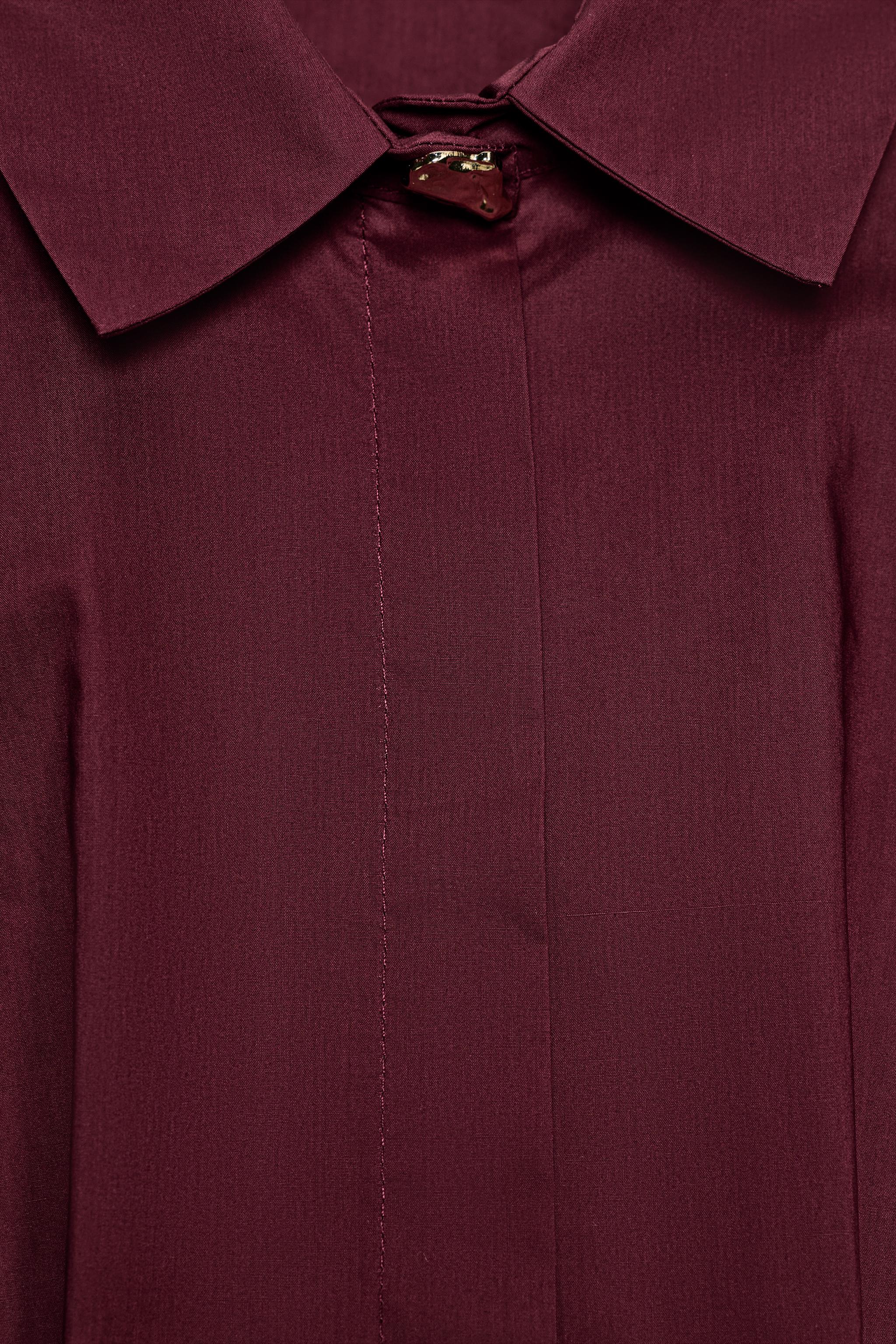 PLEATED POPLIN SHIRT